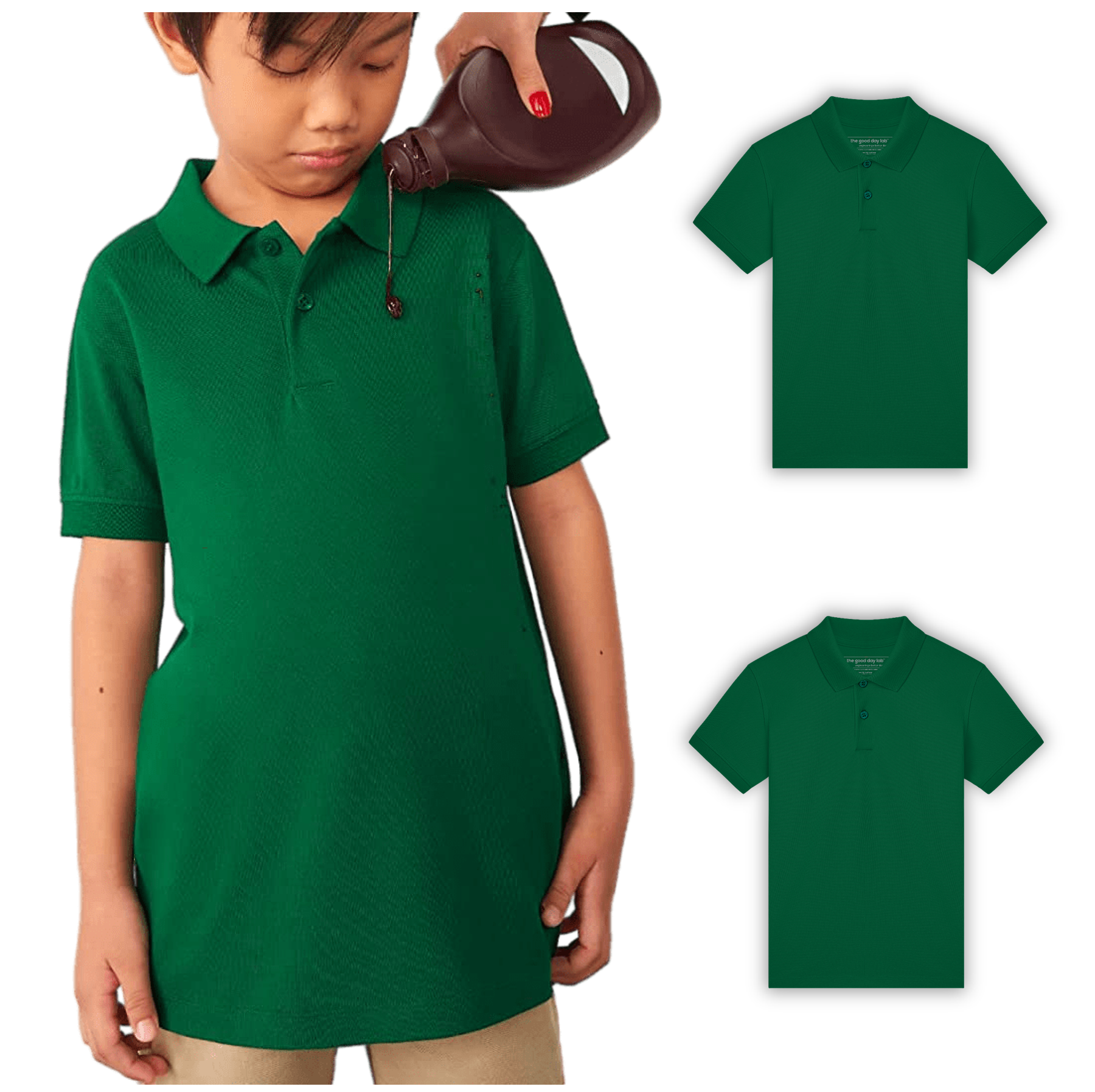 Stain Repel Kids Polo by The Good Day Lab