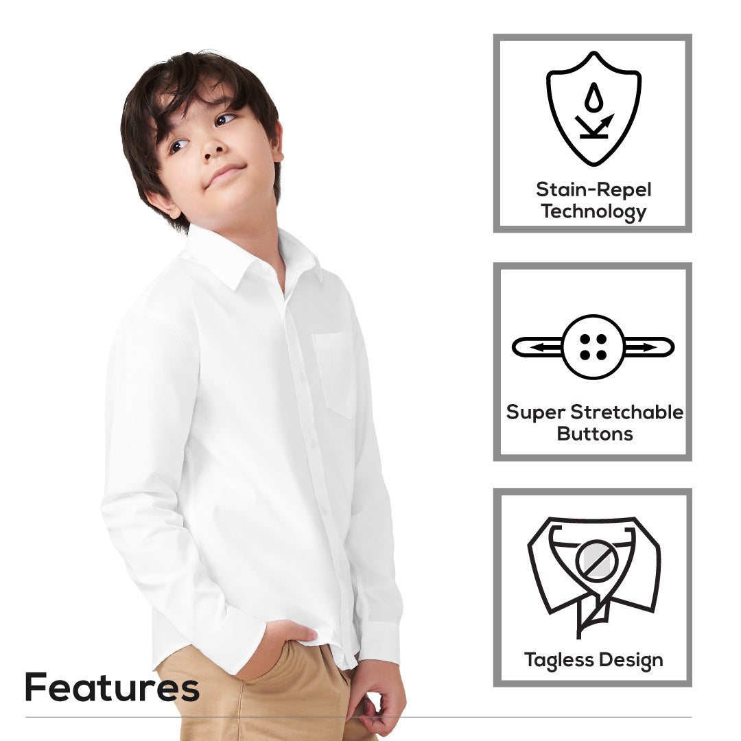 White Uniform Button-Front Shirt